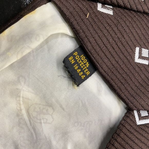 Alessandro Originals Neck Tie Geometric Pattern Brown Vintage - Picture 4 of 13